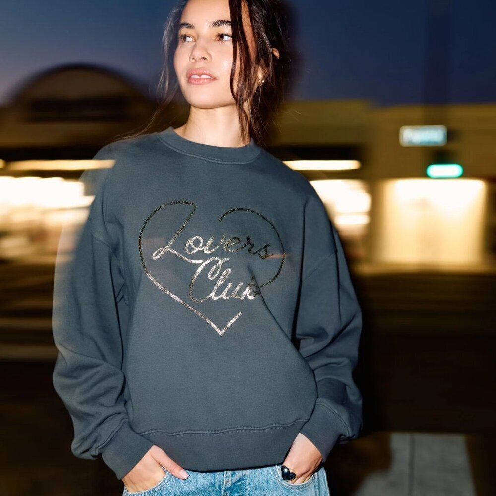 New Spiritual Gangster Lovers La Brea Pullover Crewneck Ash Sweatshirt NWT